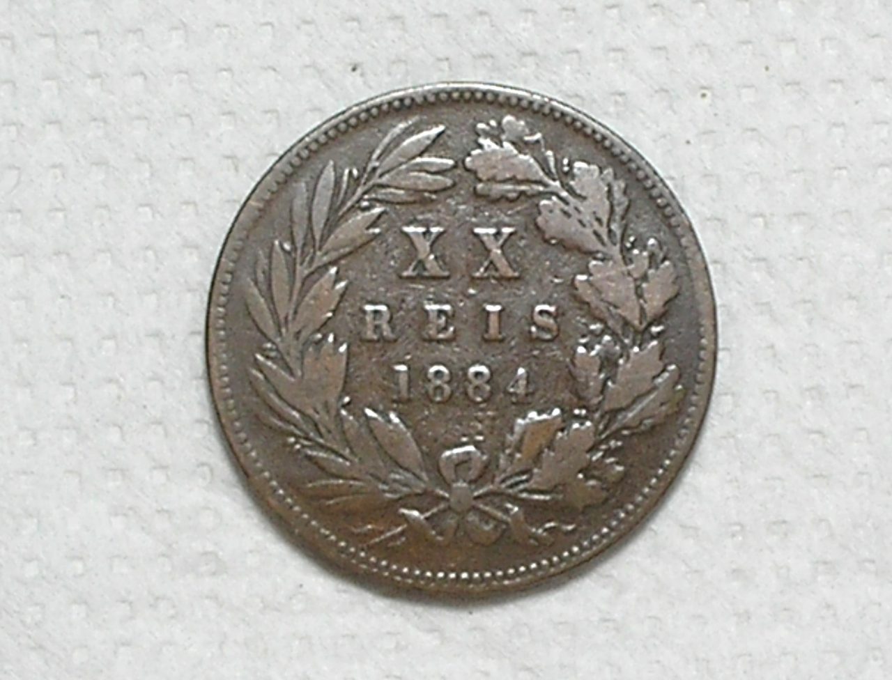 | Casa do Colecionador Portugal) XX Réis - 1884 / 30mm / Bronze / Mbc / box63