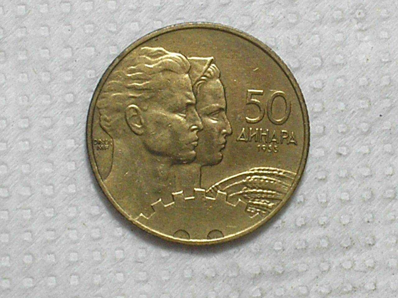 | Casa do Colecionador Yugoslavia) 50 Dinara - 1955 / 25.5mm / Bz/Al / box62