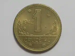 1 Cruzeiro - 1942 / Peça Difícil / - Bronze/al / Flor de Cunho - Atrativa para coleção - Pequeno defeito do cunho na borda