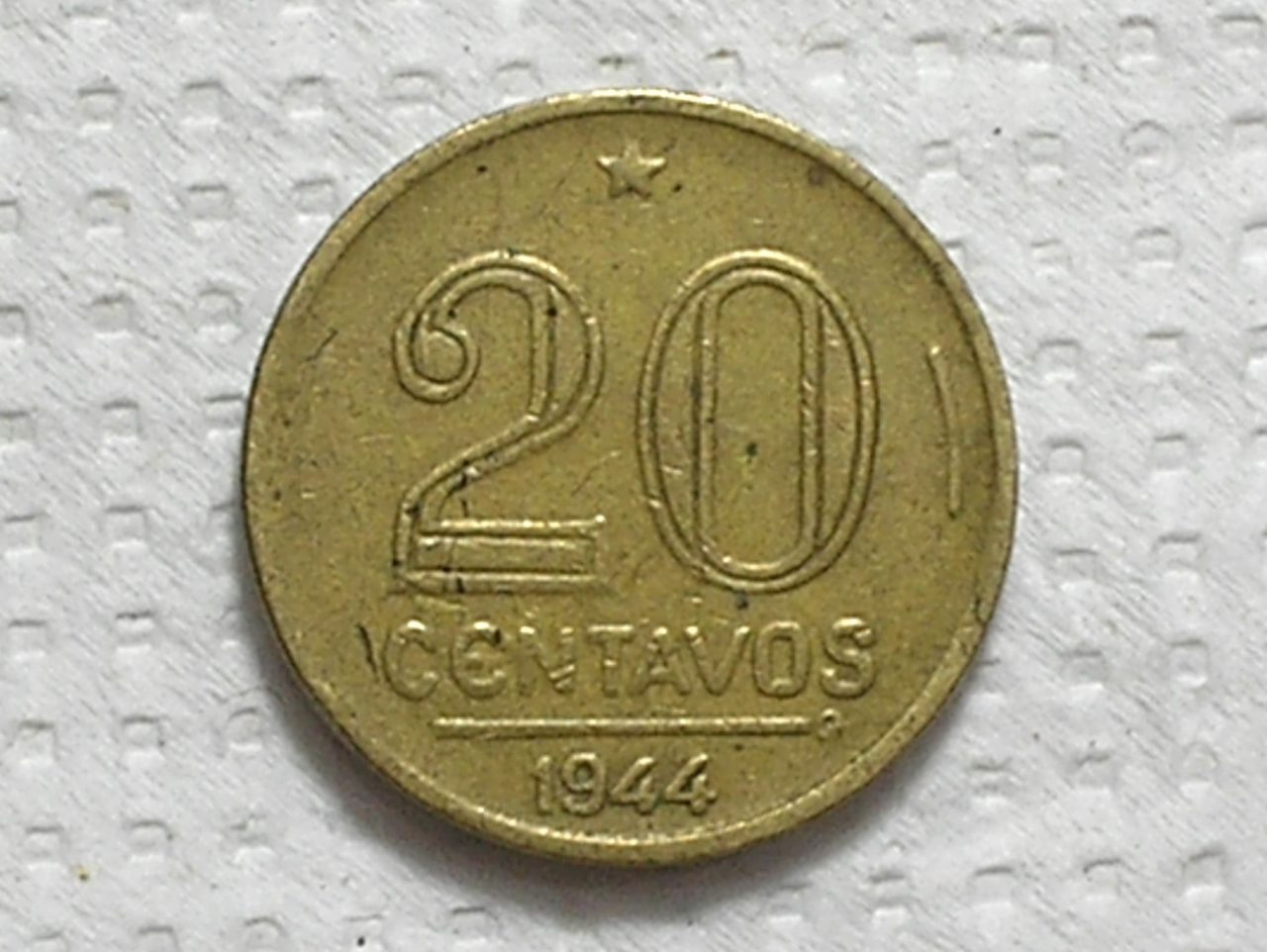 | Casa do Colecionador 20 Centavos - 1944 - Sem a sigla do gravador / Escassa / Mbc / Bz/Al / box64.1