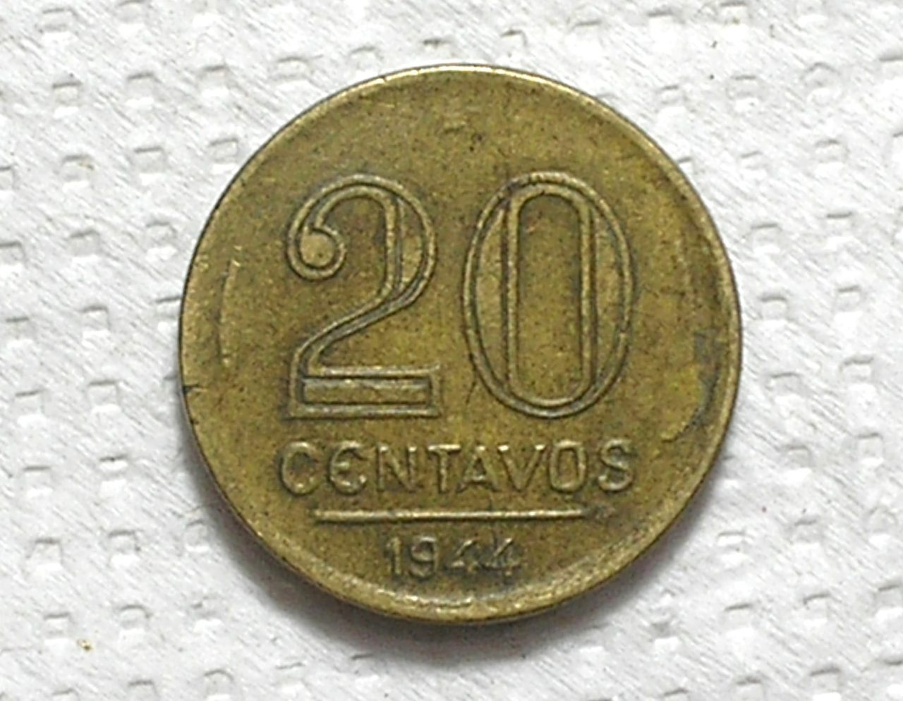 | Casa do Colecionador 20 Centavos - 1944 - Sem a sigla do gravador / Escassa / Mbc / Bz/Al / box64.3