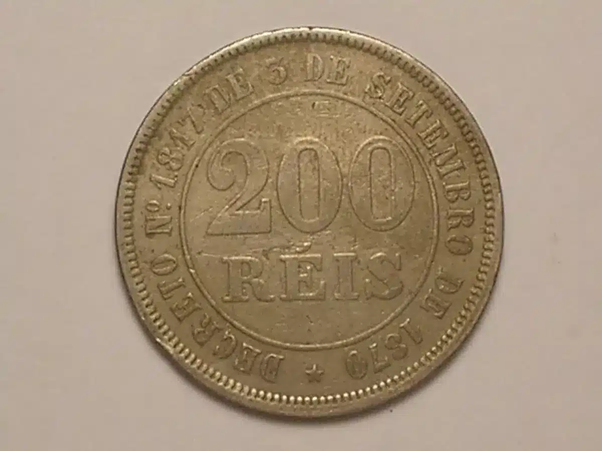 | Casa do Colecionador 200 Réis - 1874 // Data Dificil // Mbc Bonita // Cupro e Níquel