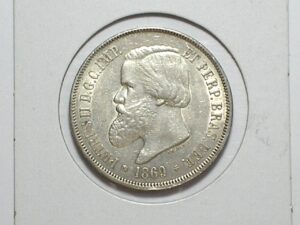 2.000 Réis - 1869 // Império do Brasil // Sob/Flor / Prata / Belíssima peça