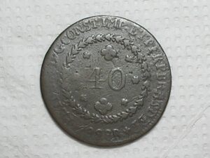40 Réis - 1828-R (Rio) / 27 Tulipas / Bc / Cobre / box59