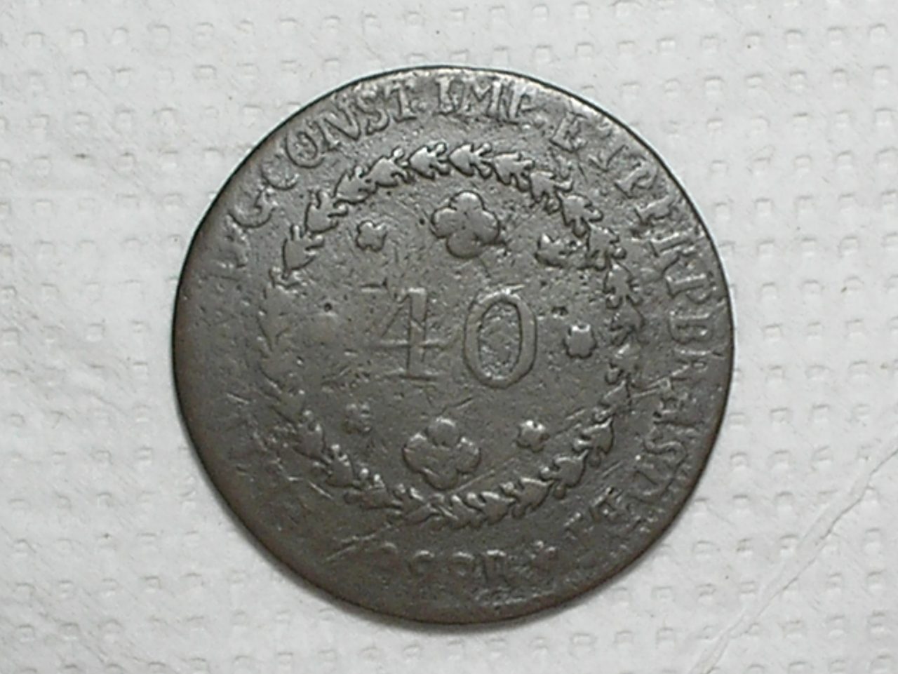 | Casa do Colecionador 40 Réis - 1828-R (Rio) / 27 Tulipas / Bc / Cobre / box59
