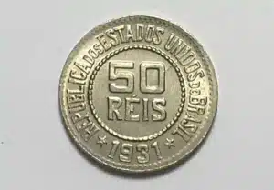 50 Réis - 1931 - Níquel / Atenção: Flor de Cunho - Bela Peça Escassa