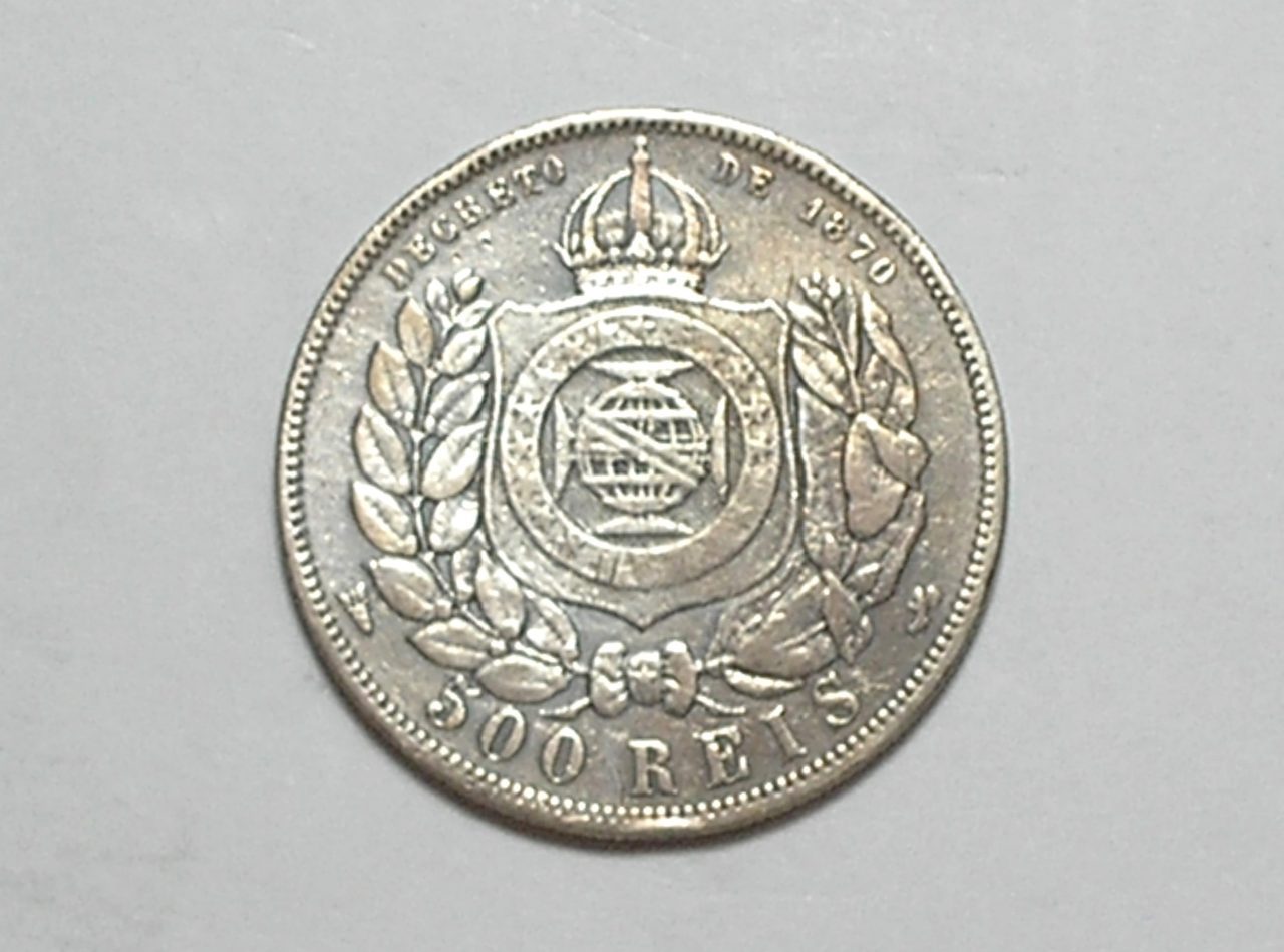 | Casa do Colecionador 500 Réis - 1888 / Império - Petrus II / Mbc / Prata