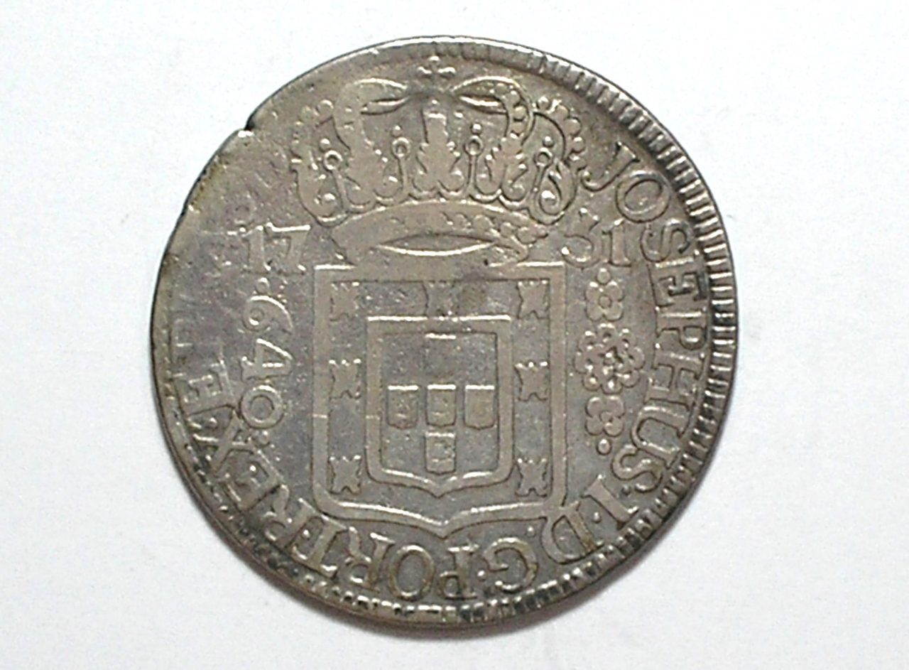 | Casa do Colecionador 640 Réis - 1751-R // Colônia D. José I // Var. 1a - E.Bras.D // Moeda perfeita / Prata