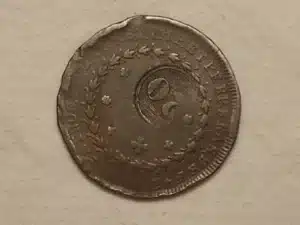 80 Réis - 1828 Goias // 24 Tulipas // Carimbo 20 // Bem conservada / Escassa