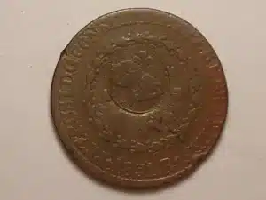 80 Réis - 1831 Rio // 21 Tulipas // 11 Frutos no ramo esquerdo // Florões obliquos // Carimbo 40 // Mbc // Cobre