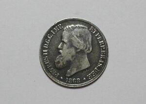 Brasil 200 Réis - 1868 = Petrus 2º = Prata Império