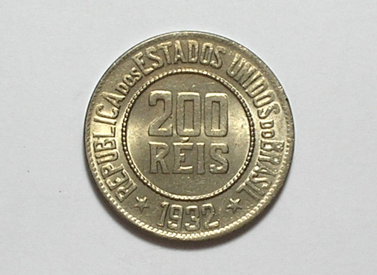| Casa do Colecionador Brasil 200 Réis - 1932 = Níquel = Flor de Cunho - Raro no estado de conservação