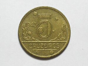 Brasil 5 Cruzeiros - 1943 = Mapa do Brasil = Soberba = Bz/Al