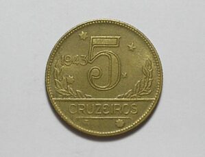 Brasil 5 Cruzeiros - 1943 = Mapa do Brasil = Soberba/Flor = Bz/Al