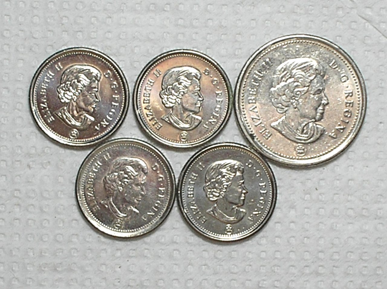 | Casa do Colecionador Canada) 10 Cents - 2007 - 3x2016 + 25 Cents - 2006 / 5 moedas / Ni / box64