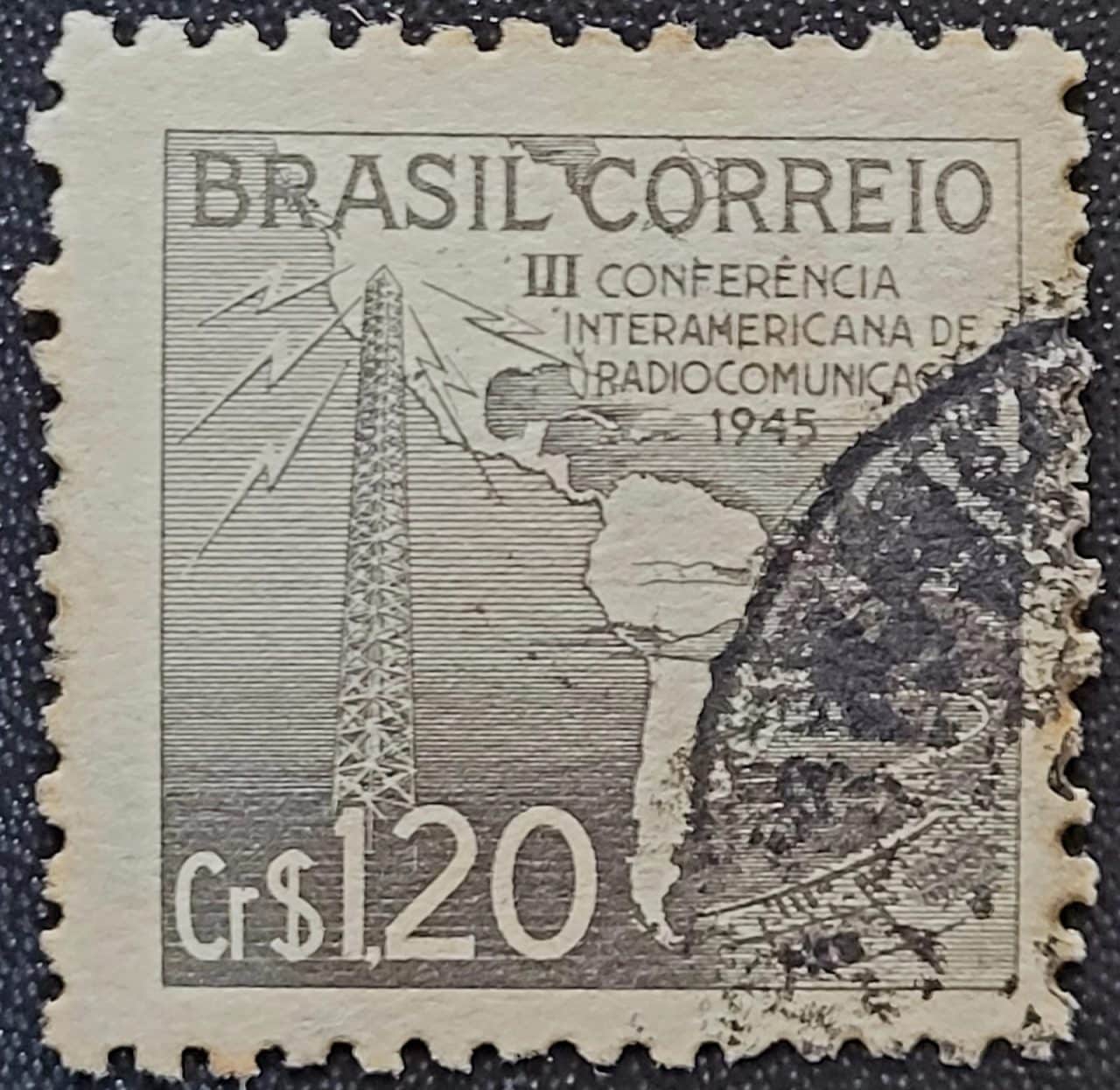 | Casa do Colecionador Comemorativos - RHM C0211 (Usado) 3ª Conferência Sulamericana de Radio Comunicações/RJ - 03/09/1945