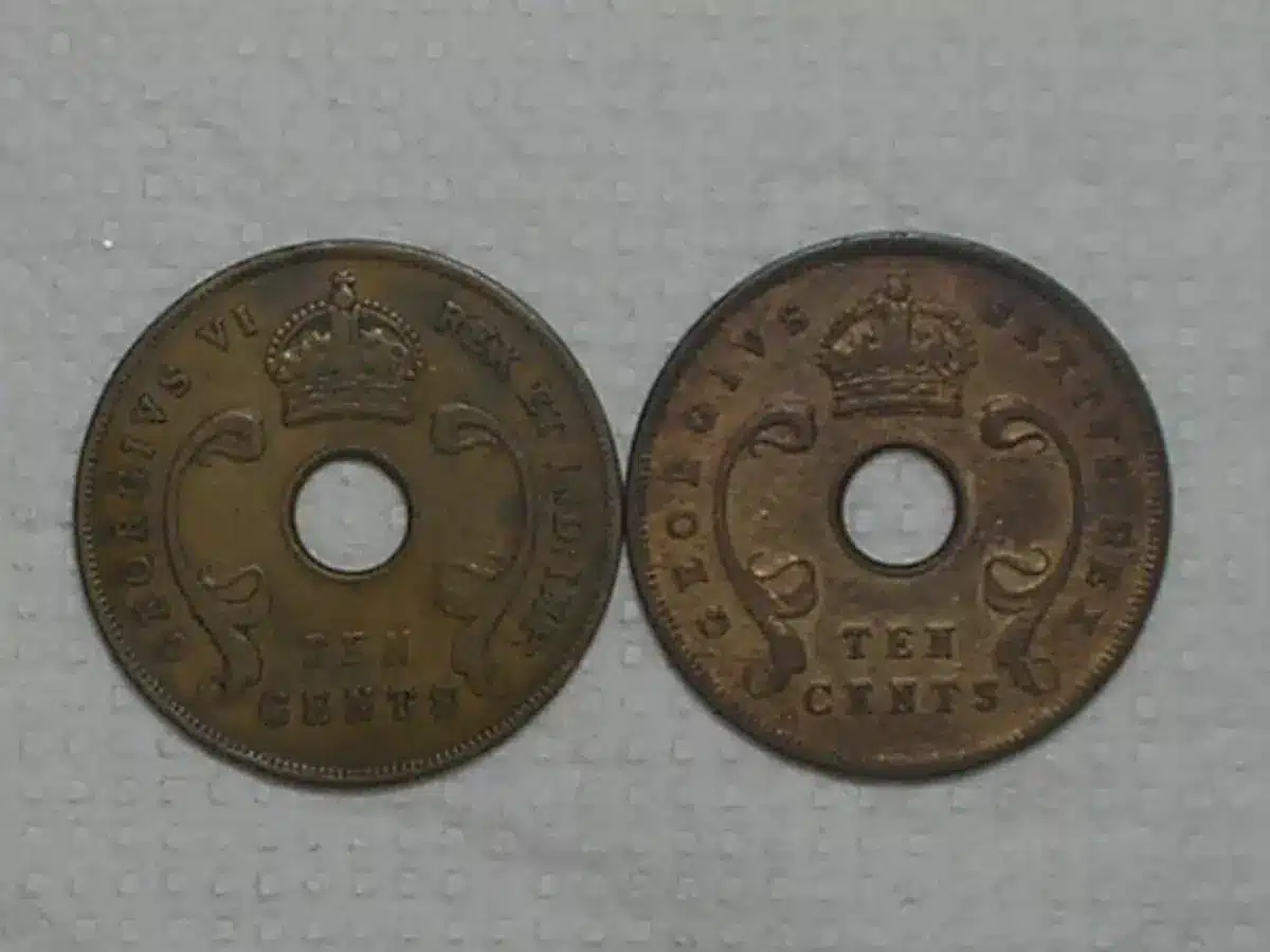 | Casa do Colecionador East Africa) 10 Cents- 1942-Thin flan / 1950 / Escassa / Mbc / Bronze