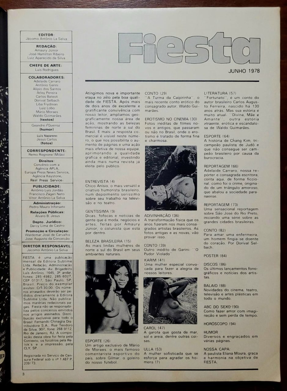 | Casa do Colecionador Fiesta Nº 28 - Beleza Brasileira Norte/Sul (Revista com Pôster) Junho 1978