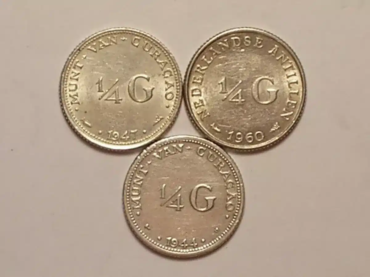 | Casa do Colecionador Holanda 1/4 Gulden -1944 / 1947 / 1960 Prata - Soberbas / Escassa / m500