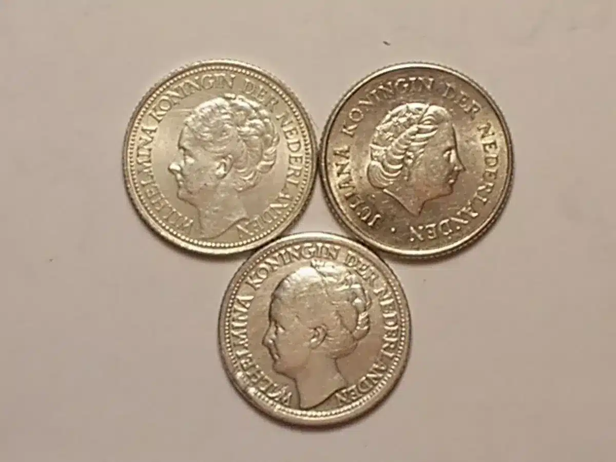 | Casa do Colecionador Holanda 1/4 Gulden -1944 / 1947 / 1960 Prata - Soberbas / Escassa / m500