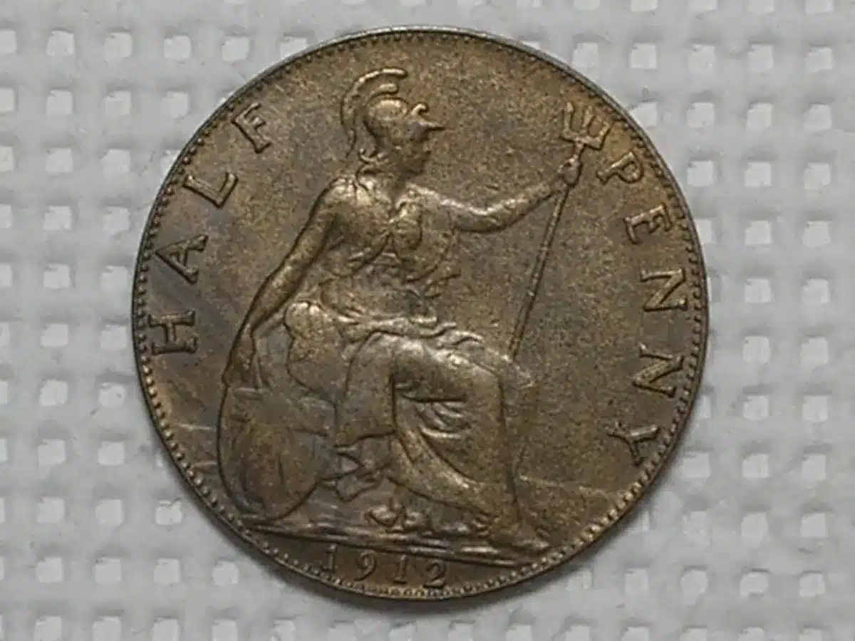 | Casa do Colecionador Inglaterra) 1/2 Penny - 1912 Georgivs / Escassa / Soberba / Bronze m500