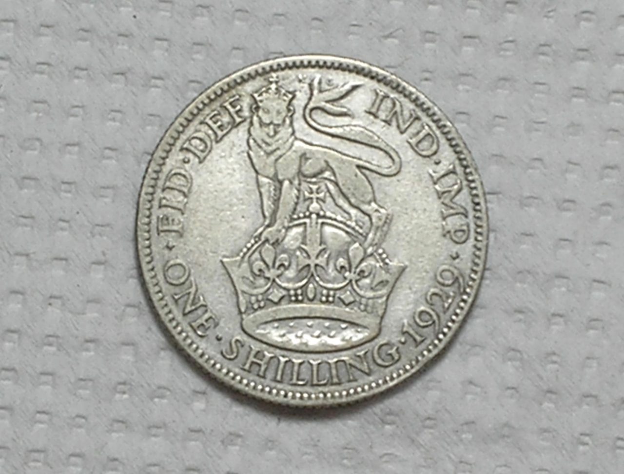 | Casa do Colecionador Inglaterra) 1 Shilling - 1929 / Georgivs V / Mbc / Prata / m520