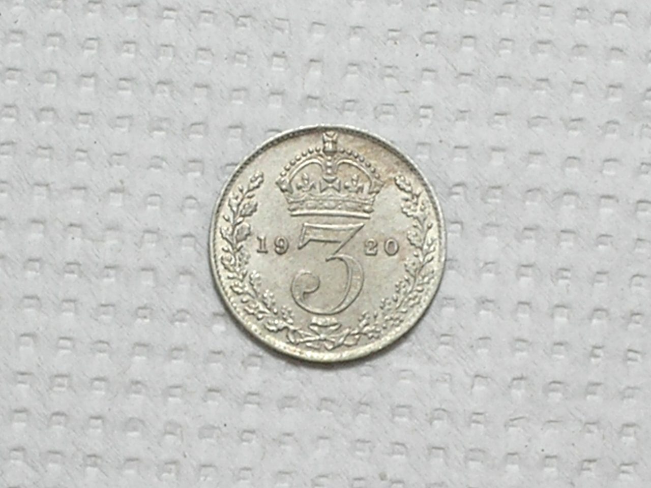 | Casa do Colecionador Inglaterra) 3 Pence - 1920 / Georgivs V / Sob / Prata / m520