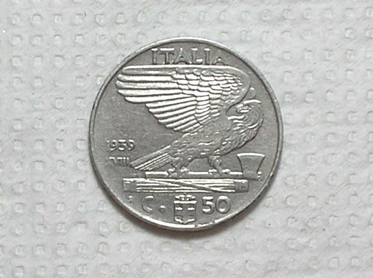 | Casa do Colecionador Italia) 50 Centesimi - 1939 - Ano Xviii / 24mm / St / box64