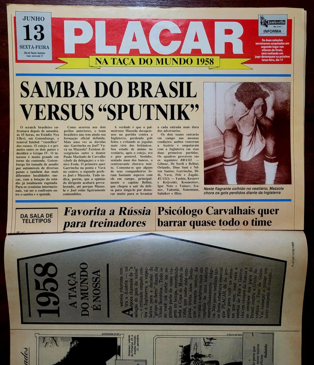 | Casa do Colecionador Placar Nº 0940 - 1988 | Acácio, Cruzeiro Finalista e Especial da Copa de 1958