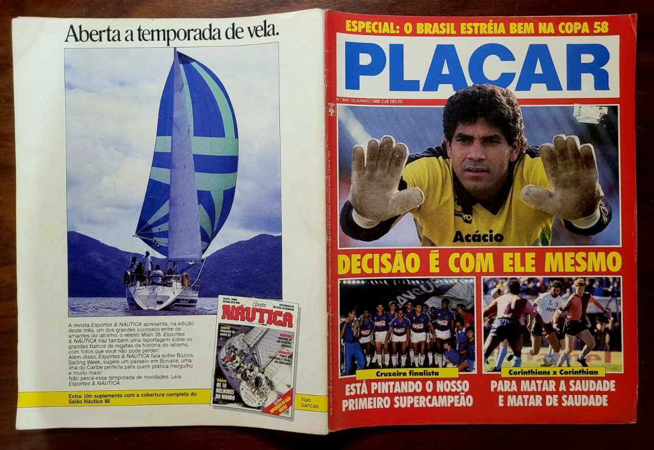 | Casa do Colecionador Placar Nº 0940 - 1988 | Acácio, Cruzeiro Finalista e Especial da Copa de 1958