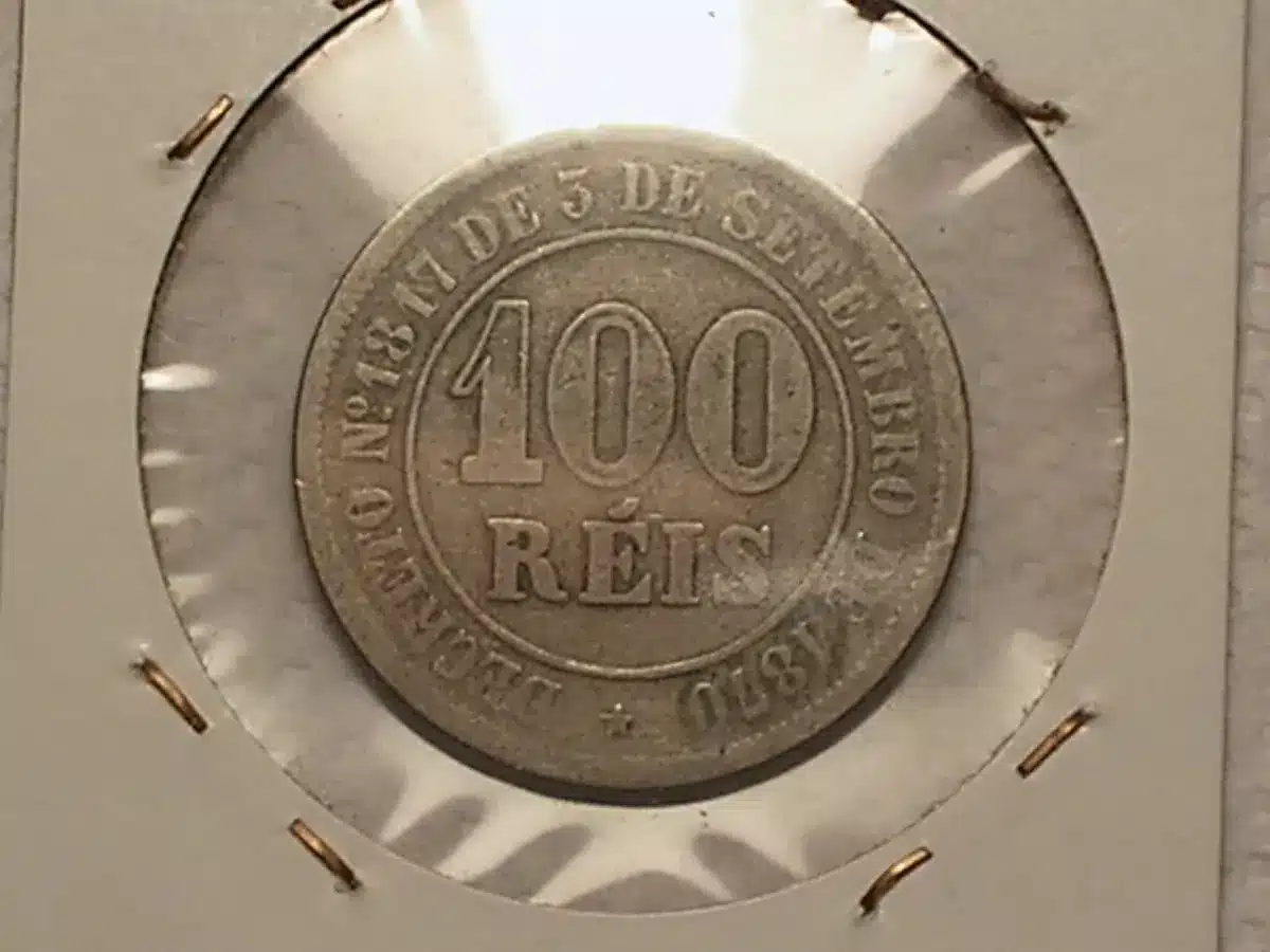 | Casa do Colecionador Rara) 100 Réis - 1880 / Cu/ni / Mbc Bonita / Império