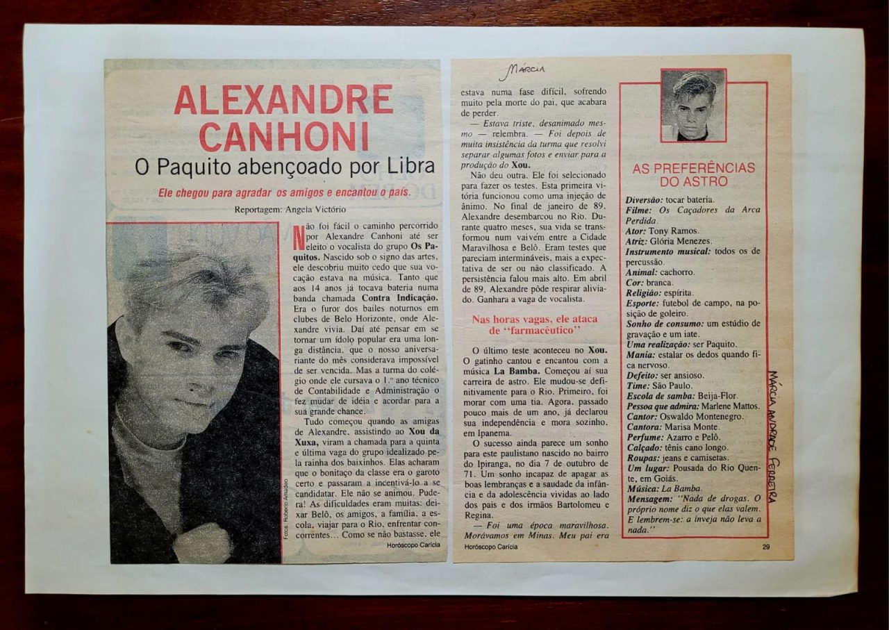 | Casa do Colecionador Recorte de Revista Original – Xuxa no Show Xuxa 90 + Matéria Especial Alexandre Canhoni