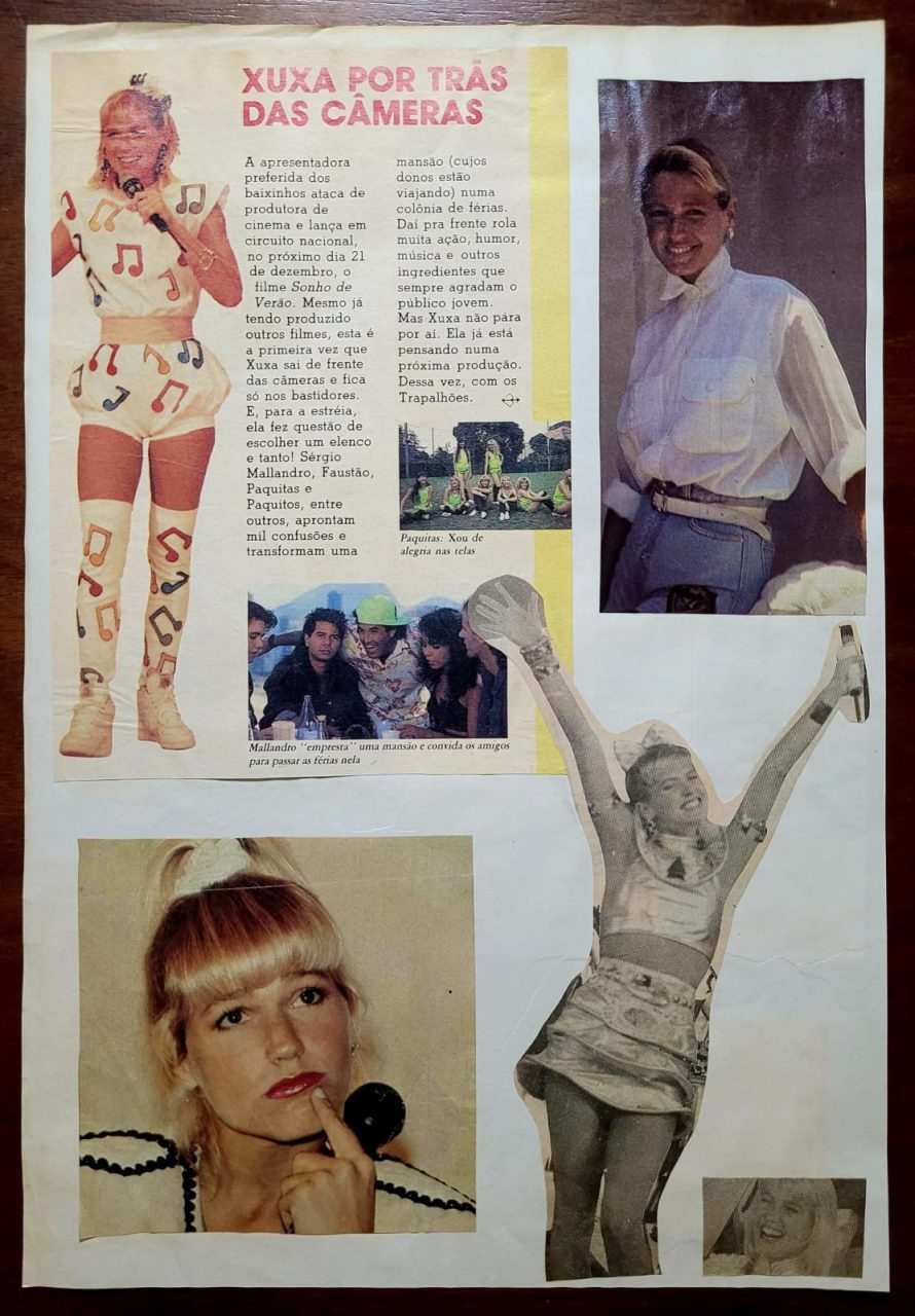 | Casa do Colecionador Recorte de Revista Xuxa por Trás das Câmeras + Ficha Astral das Paquitas – Raridade Anos 90