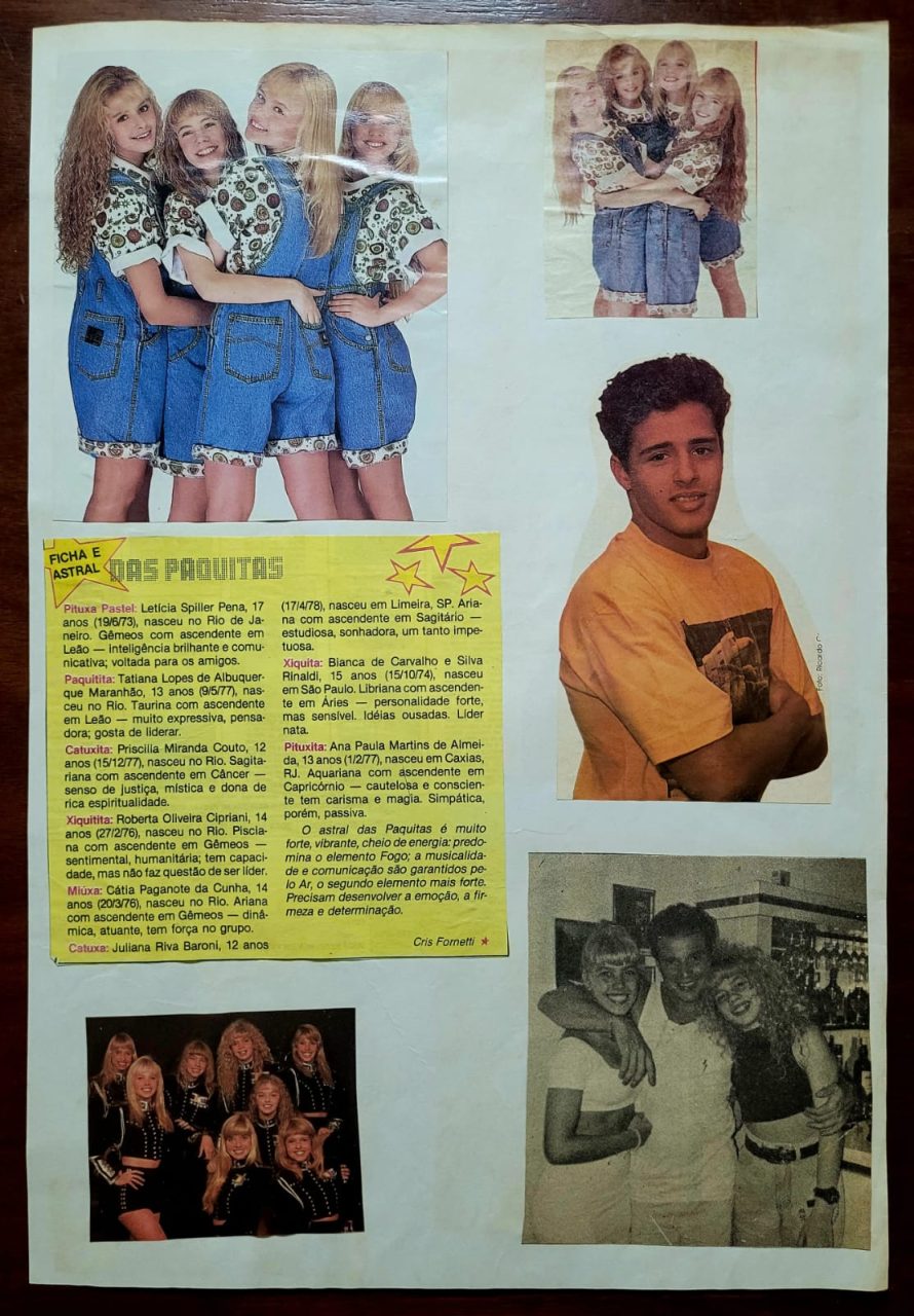 | Casa do Colecionador Recorte de Revista Xuxa por Trás das Câmeras + Ficha Astral das Paquitas – Raridade Anos 90