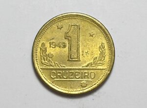 1 Cruzeiro - 1949 / Mapa do Brasil / Flor de Cunho / Bz-Al