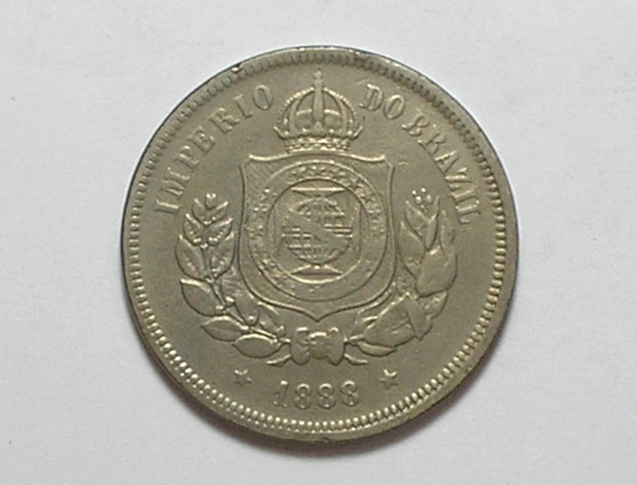 | Casa do Colecionador 100 Réis - 1888 / Império / Níquel / Soberba - raro no estado