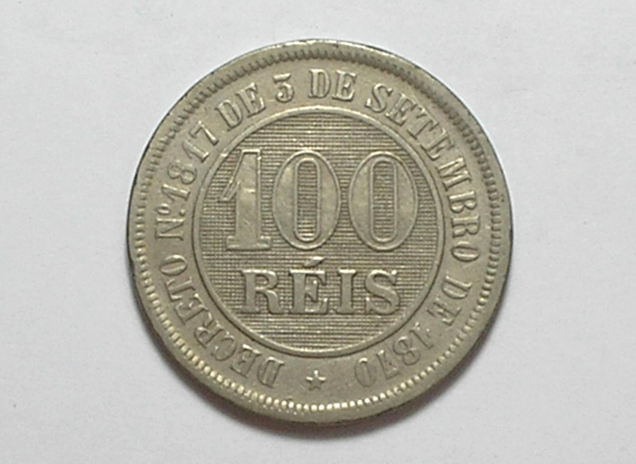 | Casa do Colecionador 100 Réis - 1888 / Império / Níquel / Soberba - raro no estado