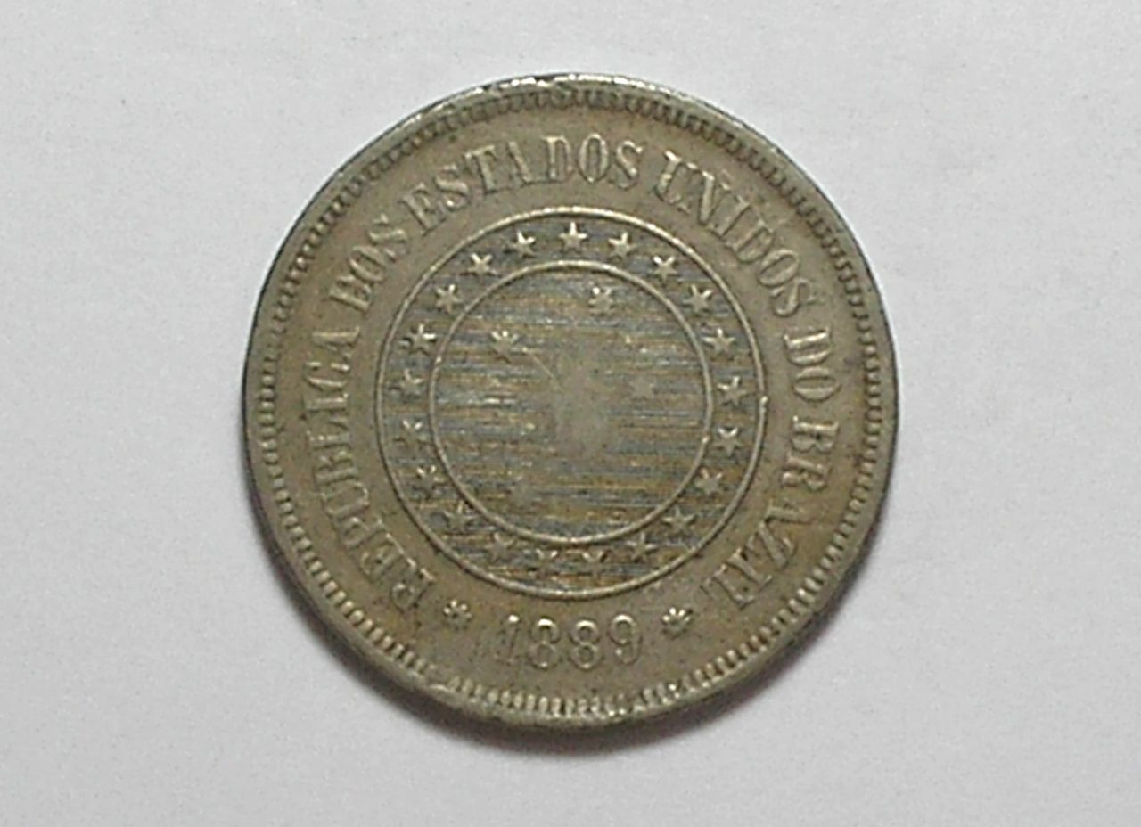 | Casa do Colecionador 100 Réis - 1889 / República / Níquel / Mbc