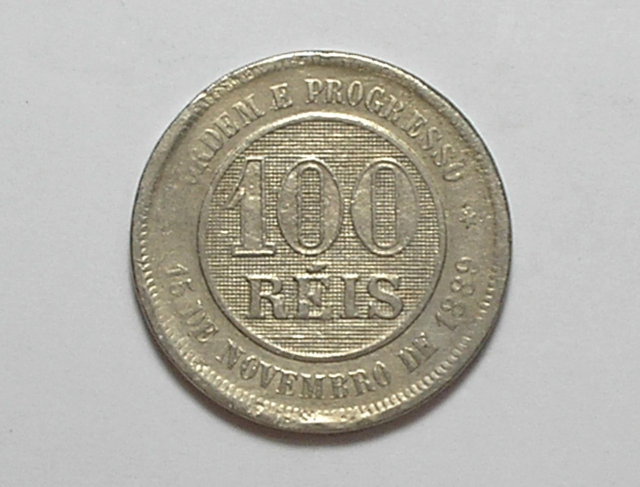 | Casa do Colecionador 100 Réis - 1889 / República / Níquel / Mbc