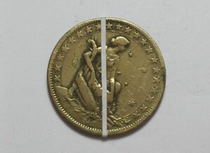 1.000 Réis - 1927 / Reverso Inclinado - raro aparecer / Figura de mulher / Bronze