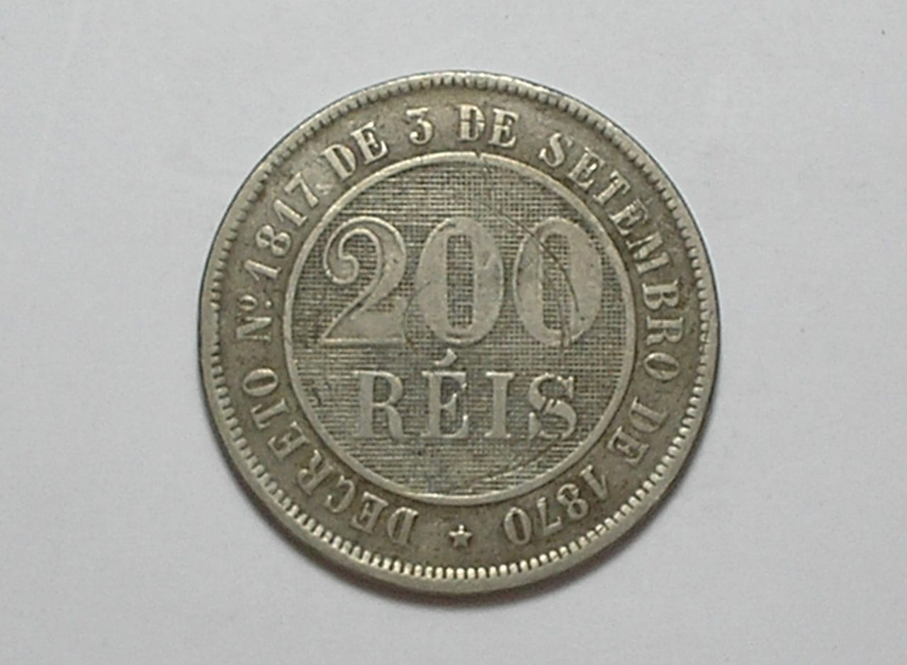 | Casa do Colecionador 200 Réis - 1887 / Império / Mbc / Níquel
