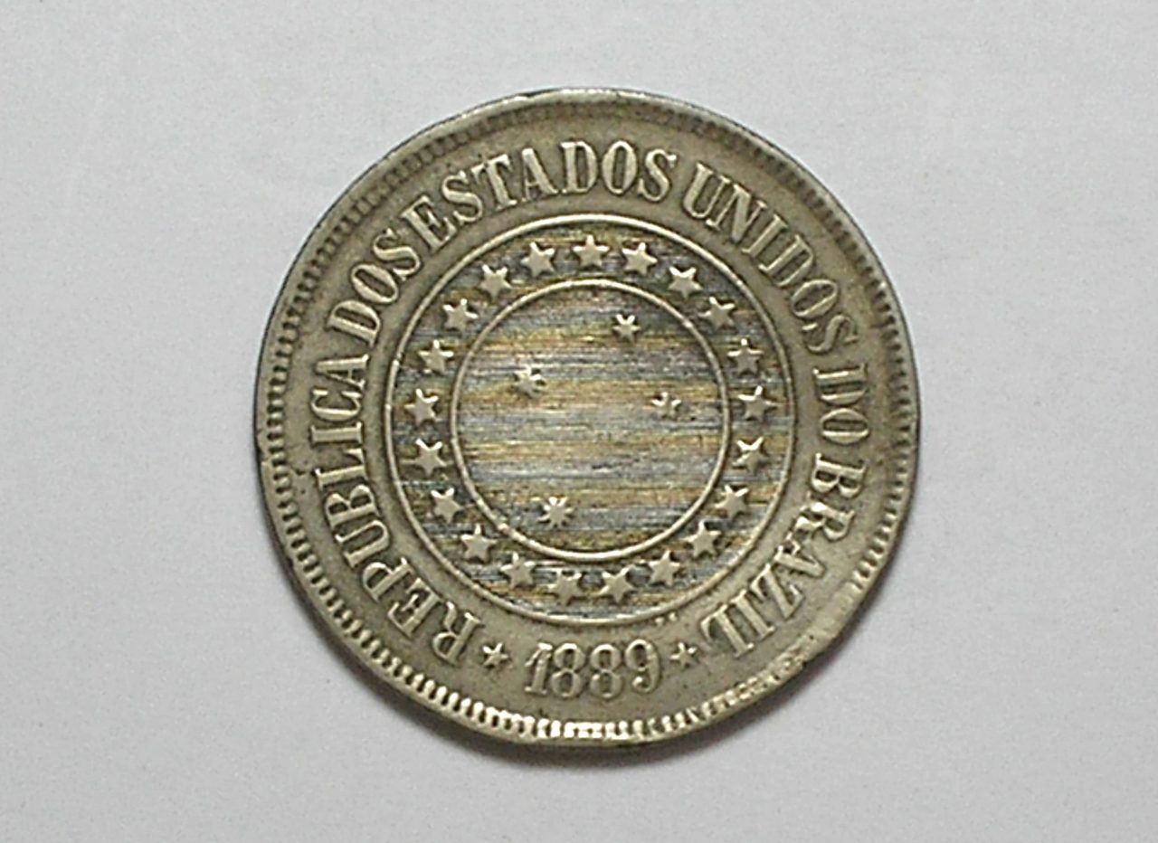 | Casa do Colecionador 200 Réis - 1889 / República / Mbc / Níquel