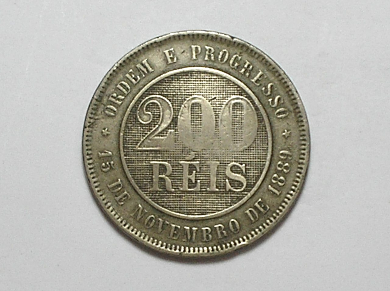 | Casa do Colecionador 200 Réis - 1889 / República / Mbc / Níquel