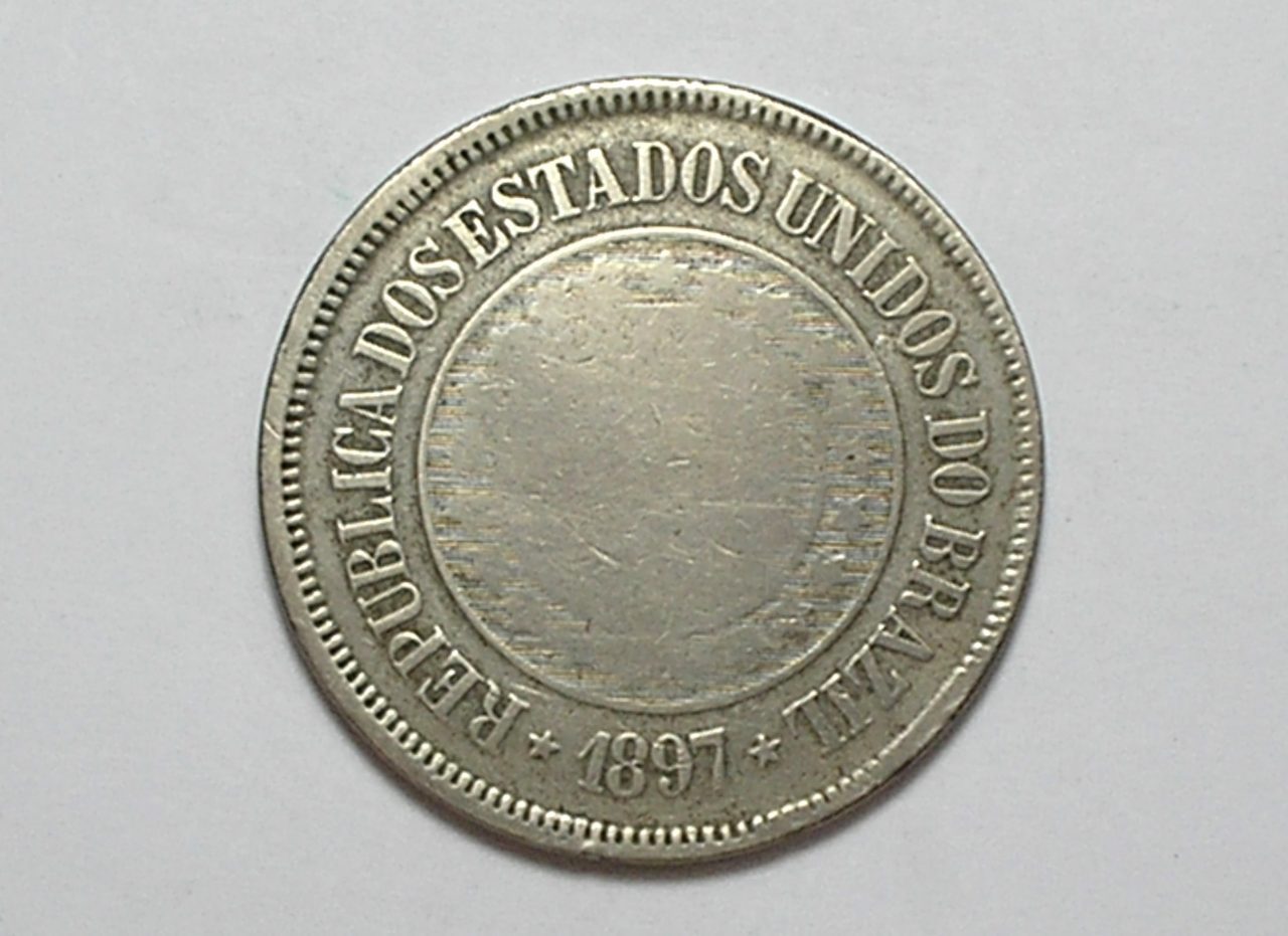 | Casa do Colecionador 200 Réis - 1897 / República / Mbc / Níquel