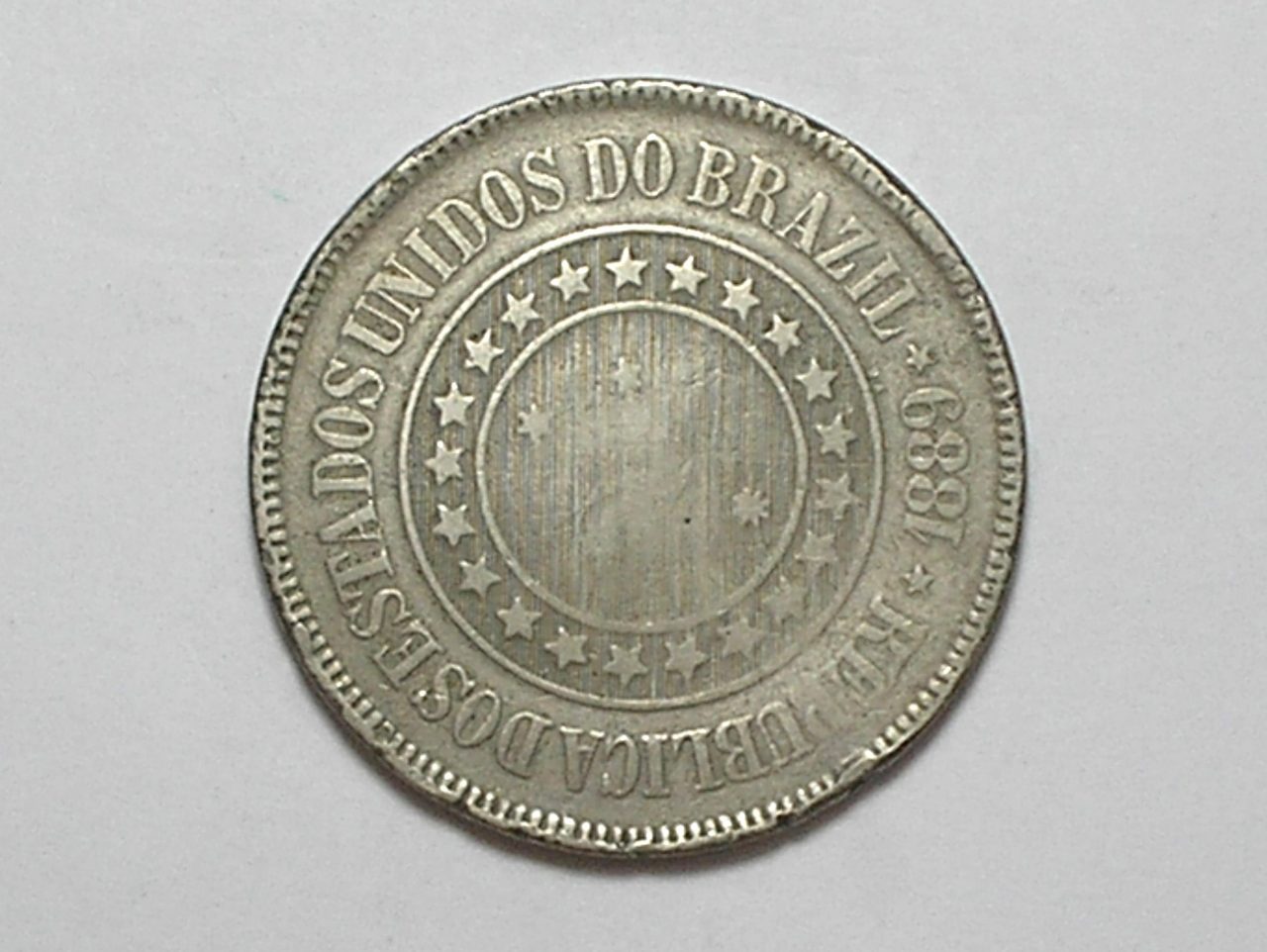 | Casa do Colecionador 200 Réis - 1899 / Reverso Horizontal / República / Mbc / Escassa / Níquel