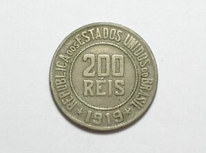 200 Réis - 1919 - Pouca emissão 624.000 / Mbc/ niquel