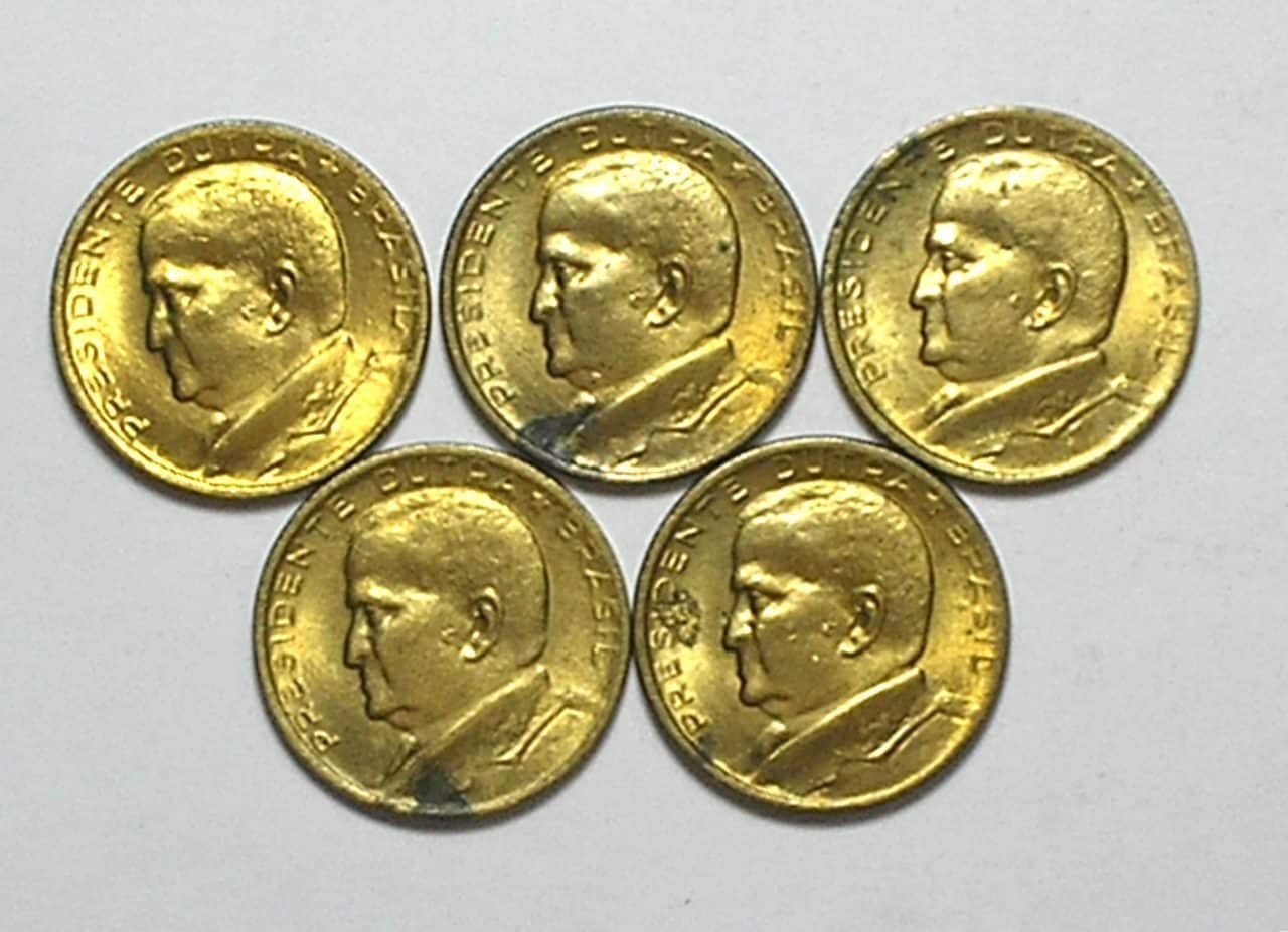 | Casa do Colecionador 50 Centavos - 1956 = Ponto entre 50 e Ponto na face / Raras / Soberbas/Fc