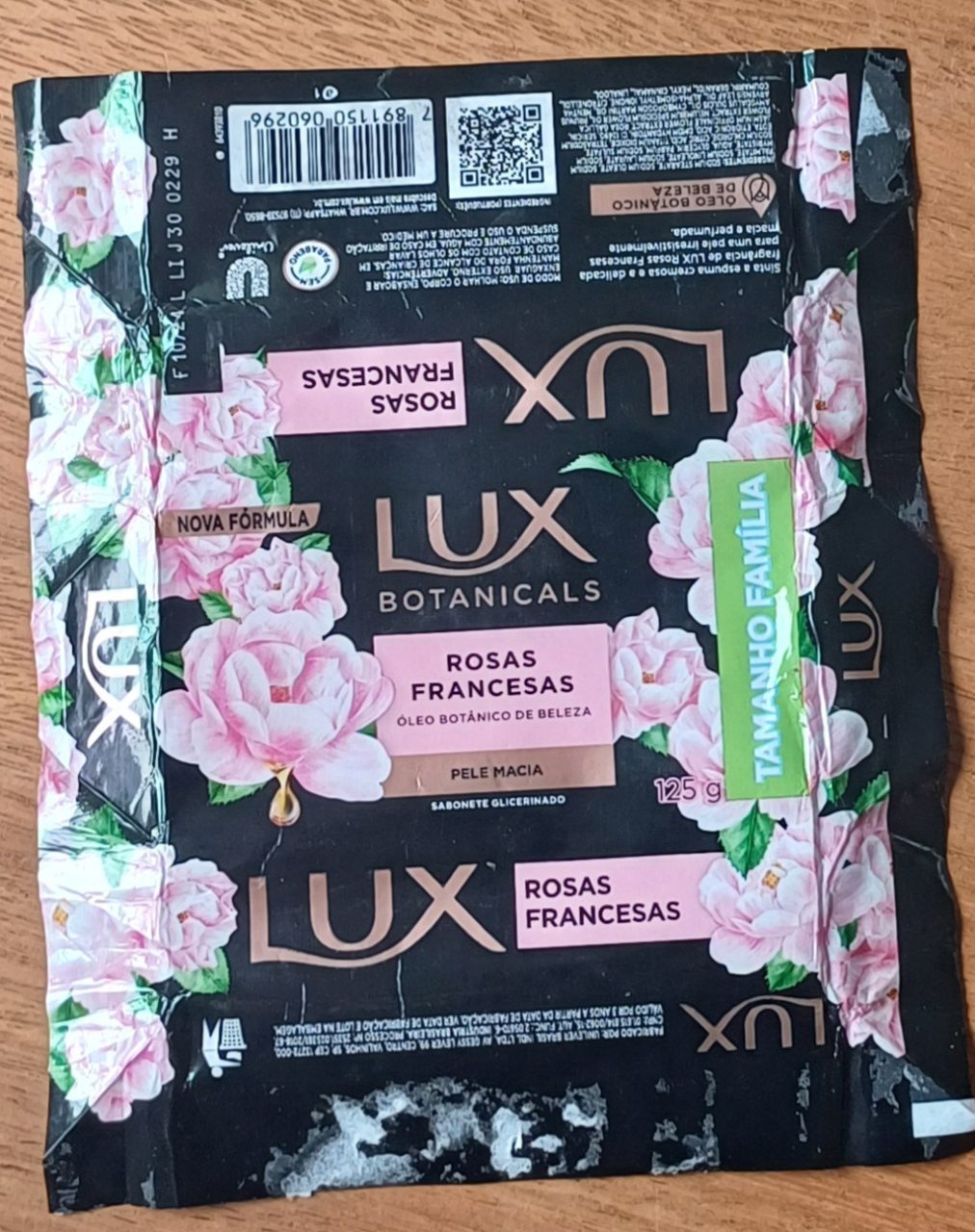 | Casa do Colecionador 5ab. Embalagem de papel Sabonete Lux Botanicals 125 g. Rosas francesas.