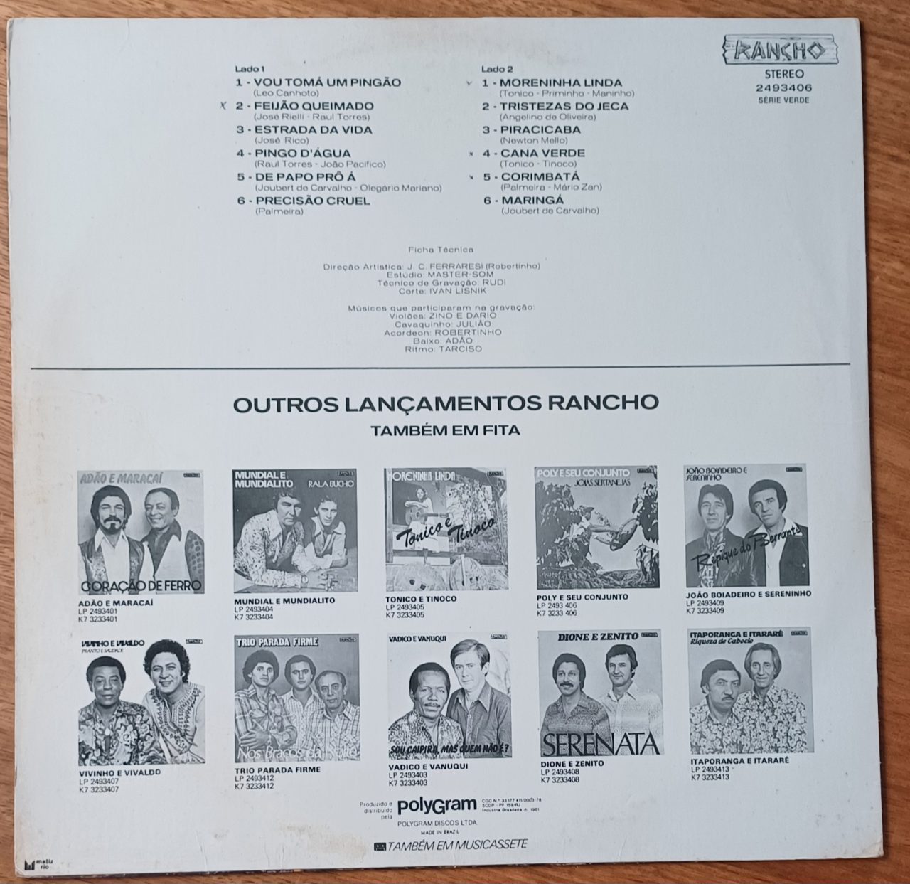 | Casa do Colecionador 5ab. Vinil lp Poly e seu Conjunto Joias sertanejas Vou tomar um pingão.