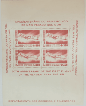Bloco Comemorativo Rhm B 13 Ano Santos Dumont 1956